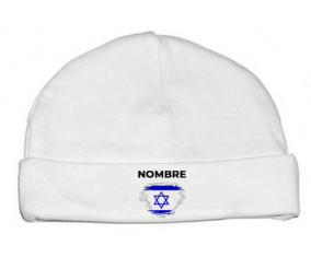 Israel cepilla la bandera del efecto con nombre: Gorro para Bebé