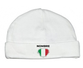 Italia cepilla la bandera del efecto con nombre: Gorro para Bebé