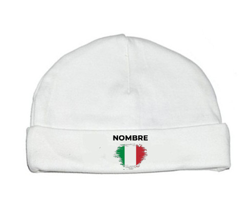 Italia cepilla la bandera del efecto con nombre: Gorro para Bebé