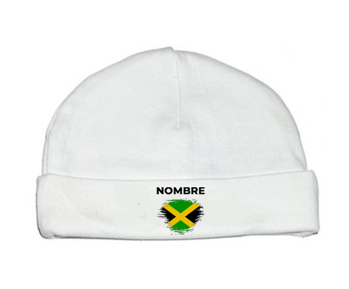 Bandera del efecto pincel jamaicano con nombre: Gorro para Bebé