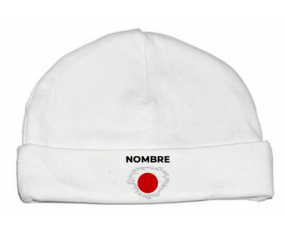 Bandera del efecto cepillo de Japón con nombre: Gorro para Bebé