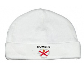 Efecto cepillo de bandera Isla en Jersey con nombre: Gorro para Bebé