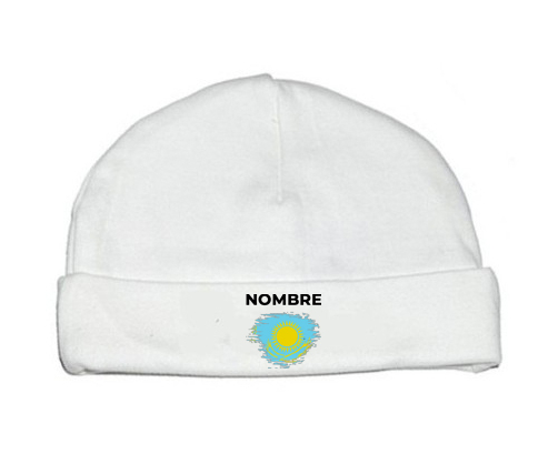 Bandera del efecto cepillo de Kazajistán con nombre: Gorro para Bebé
