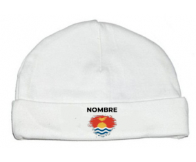 Bandera del efecto pincel Kiribati con nombre: Gorro para Bebé