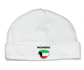 Bandera de cepillo de Kuwait con nombre: Gorro para Bebé