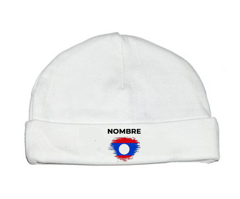 Bandera del efecto pincel Laos con nombre: Gorro para Bebé