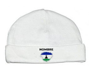 Bandera del pincel Lesotho con nombre: Gorro para Bebé