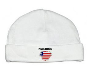 Bandera del efecto cepillo de Liberia con nombre: Gorro para Bebé