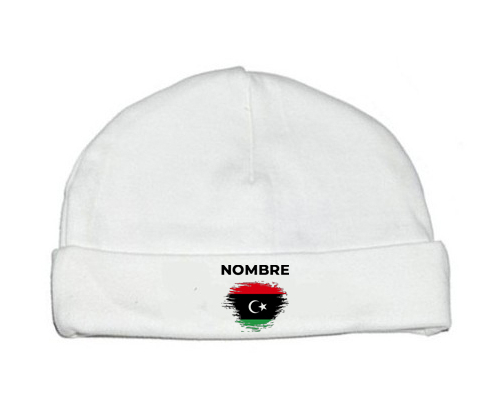 Bandera del efecto cepillo de Libia con nombre: Gorro para Bebé