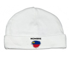 Liechtenstein pincel efecto bandera con nombre: Gorro para Bebé