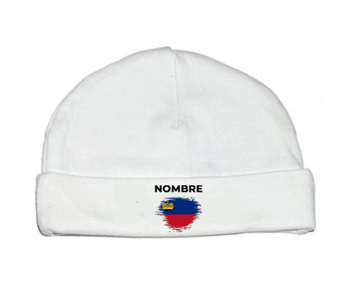 Liechtenstein pincel efecto bandera con nombre: Gorro para Bebé