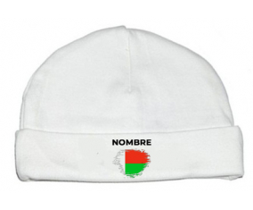 Bandera del efecto pincel madagascar con nombre: Gorro para Bebé