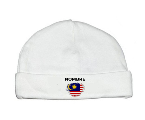 Bandera de efecto cepillo malasio con nombre: Gorro para Bebé