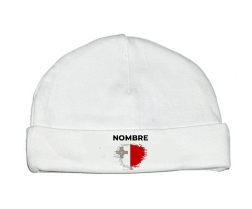 Bandera del efecto cepillo de Malta con nombre: Gorro para Bebé