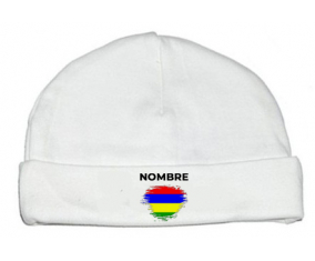 Efecto cepillo de bandera Mauricio con nombre: Gorro para Bebé