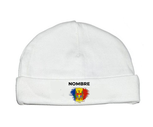 Bandera del efecto cepillo moldavia con nombre: Gorro para Bebé