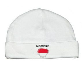 Mónaco pincel efecto bandera con nombre: Gorro para Bebé