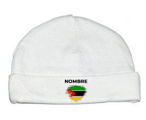 Bandera de pincel de Mozambique con nombre: Gorro para Bebé