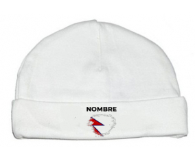 Bandera del efecto pincel de Nepal con nombre: Gorro para Bebé
