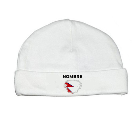Bandera del efecto pincel de Nepal con nombre: Gorro para Bebé
