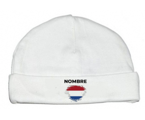 Bandera holandesa del efecto pincel con nombre: Gorro para Bebé