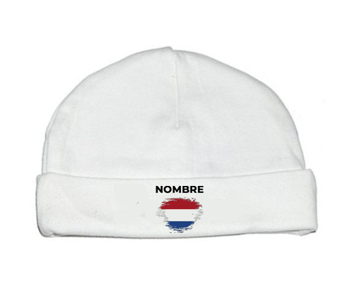 Bandera holandesa del efecto pincel con nombre: Gorro para Bebé