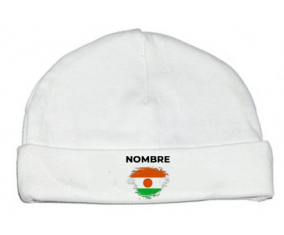 Bandera del efecto pincel de Níger con nombre: Gorro para Bebé