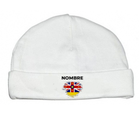 Bandera del efecto cepillo Niue con nombre: Gorro para Bebé