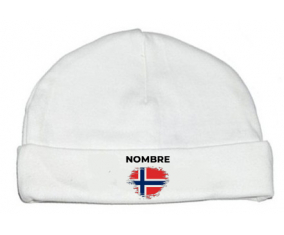 Noruega cepillo efecto bandera con nombre: Gorro para Bebé