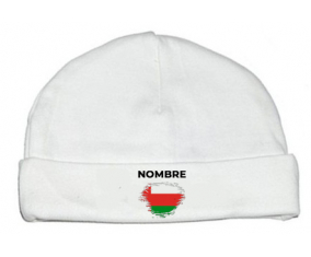 Bandera del efecto pincel Omán con nombre: Gorro para Bebé