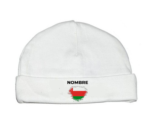 Bandera del efecto pincel Omán con nombre: Gorro para Bebé