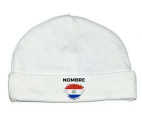 Paraguay cepilla bandera efecto con nombre: Gorro para Bebé