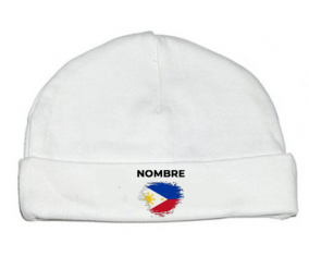 Filipinas cepilla la bandera del efecto con nombre: Gorro para Bebé