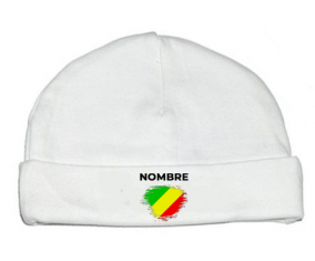 Bandera del efecto pincel de la República del Congo con nombre: Gorro para Bebé