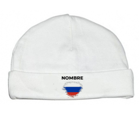 Bandera de efecto pincel ruso con nombre: Gorro para Bebé