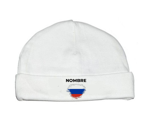 Bandera de efecto pincel ruso con nombre: Gorro para Bebé