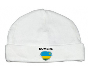 Bandera del efecto pincel de Ruanda con nombre: Gorro para Bebé
