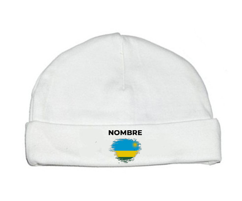 Bandera del efecto pincel de Ruanda con nombre: Gorro para Bebé