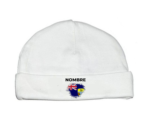 Bandera de pincel de Santa Elena con nombre: Gorro para Bebé