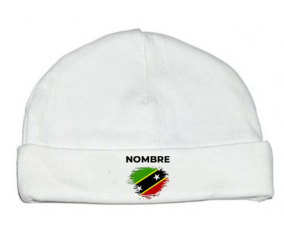 Bandera del pincel de San Cristóbal y Nieves con nombre: Gorro para Bebé