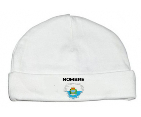 Bandera del efecto pincel de San Marino con nombre: Gorro para Bebé