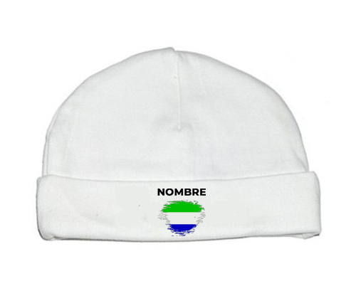 Bandera del efecto pincel de Sierra Leona con nombre: Gorro para Bebé