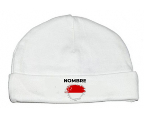 Bandera del efecto pincel de Singapur con nombre: Gorro para Bebé