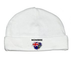 Efecto cepillo de bandera Georgia del Sur e Islas Sandwich del Sur con nombre: Gorro para Bebé