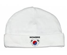 Bandera del efecto pincel de Corea del Sur con nombre: Gorro para Bebé