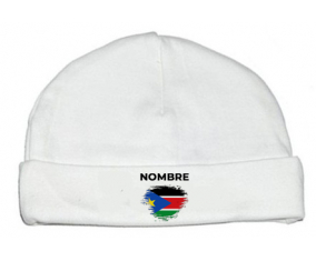 Bandera de pincel de Sudán del Sur con nombre: Gorro para Bebé