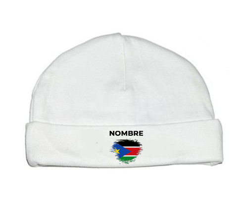 Bandera de pincel de Sudán del Sur con nombre: Gorro para Bebé