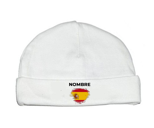 España cepilla la bandera del efecto con nombre: Gorro para Bebé