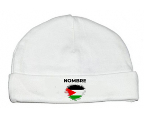 Bandera de cepillo del Estado de Palestina con nombre: Gorro para Bebé