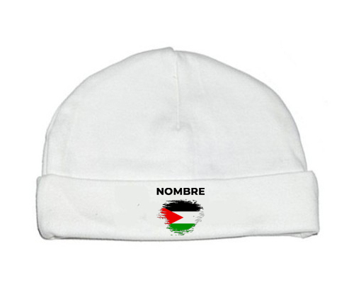 Bandera de cepillo del Estado de Palestina con nombre: Gorro para Bebé